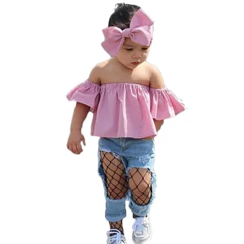 

2018 Toddler Girl Clothing Sets Summer Headband+T-Shirt+ Pants Girl Set Brand Kids Fashion Conjuntos Para Meninas Girl Outfits