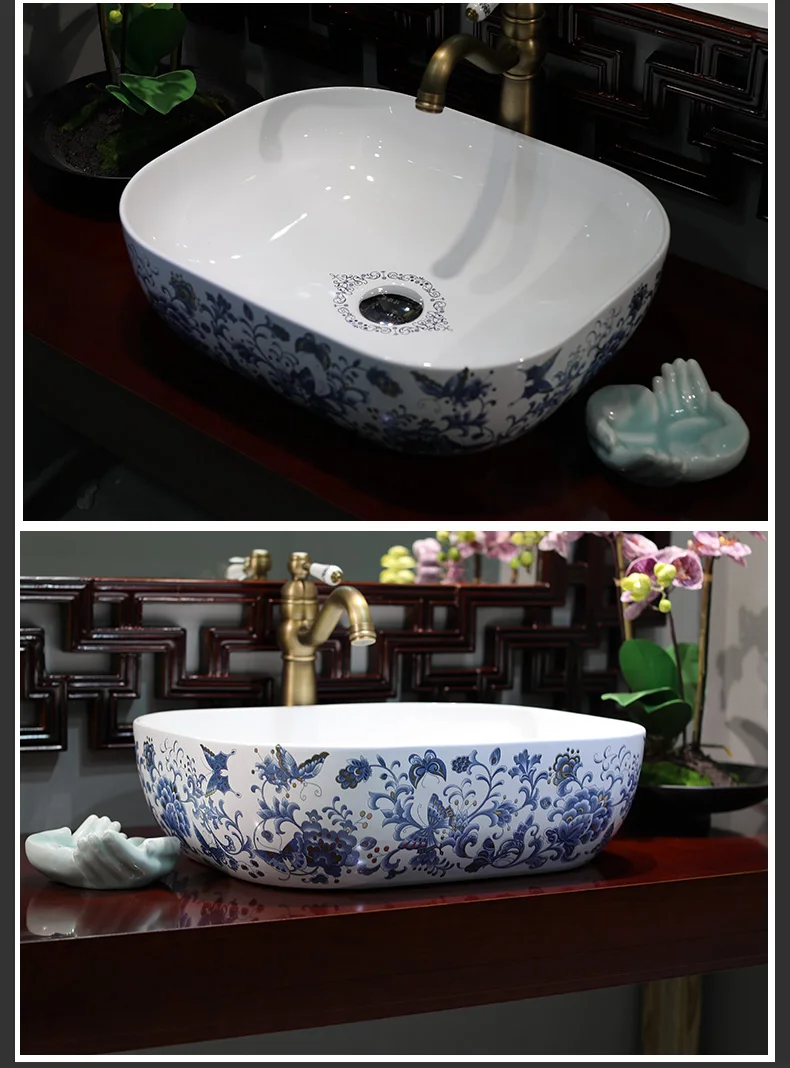 China Handmade Lavabo Ceramic Washbasin Europe Luxurious Artistic Bathroom Sink porcelain hand wash basin (8)