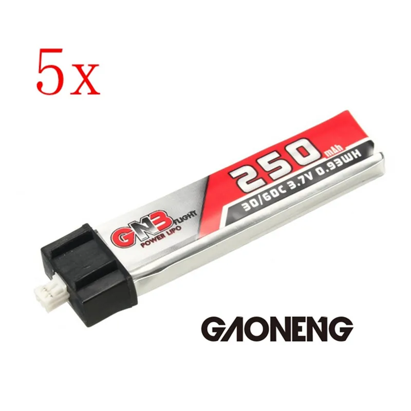 Аккумуляторная батарея Lipo 5 шт. GAONENG 3 7 V 250 mAh 1 S 30C/60C для лезвия Nano QX CPX и крошечный
