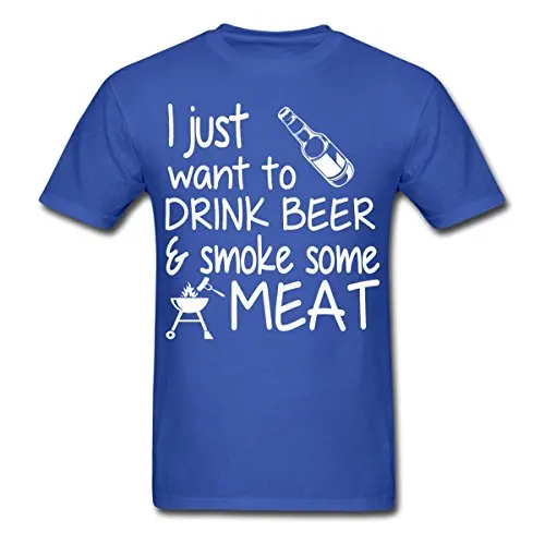 Drink Beer And Smoke Meat Men's T-Shirt Tees Brand Clothing Funny T Shirt Men Cool Tees Tops Fashion T-Shirts Men Clothing