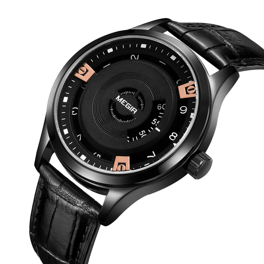 

Megir Wach Men Clock Male Watch Spcial Design Waterproof Date Week Quartz Watches Man Leather Strap Sport Wrist Watch Relogio