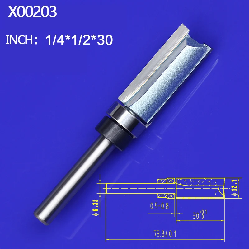 Tideway 1 шт. 1/" 1/4" хвостовик заподлицо фреза для деревообработки Вольфрамовая сталь прямое долото с подшипником фреза