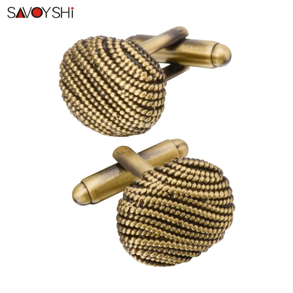 SAVOYSHI 남성용 청동 커프스 단추 셔츠, 커프 네일 하이 퀄리티, 타원형 트위스트 매듭, 커프 링크 선물, 브랜드 디자인 쥬얼리