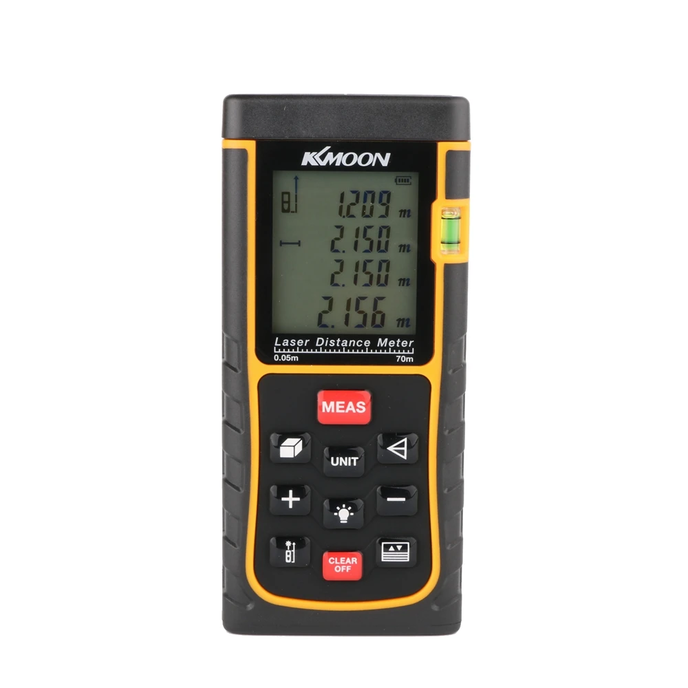 

70m/229ft Digital Laser Distance Meter Mini Range Finder Diastimeter Rangefinder Measure Distance Area Volume with Bubble Level