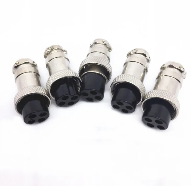 

5PCS Aviation Connector 4-core Connector GX16 Hollow Socket Connector Pin Copper