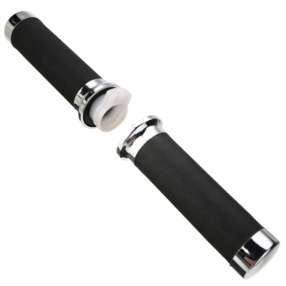 Mayitr 1 Pair 25mm Motorcycle Handlebar Hand Grips Black And Sliver Rubber Plastic Handle Bar For Honda For Yamaha
