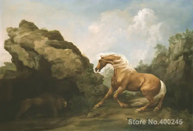 ציורים קלאסיים סוס מבוהל by ג 'ורג' אריה סטאבס רבייה אמנות