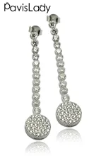

Pavislady Real 925 Sterling Silver Drop Earrings with Zircon Chain Fine Jewelry in Perfect Quality for Women Gift
