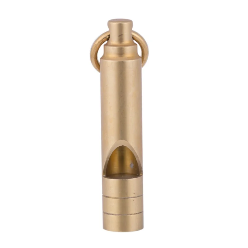 

Outdoor Hiking Camping Portable EDC Mini Brass Whistle with Keychain Outdoor Survival Aid Tools s