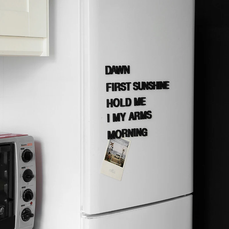 Скандинавские домашние буквенные плитки украшения дома креативные черно-белые буквы холодильник плитка
