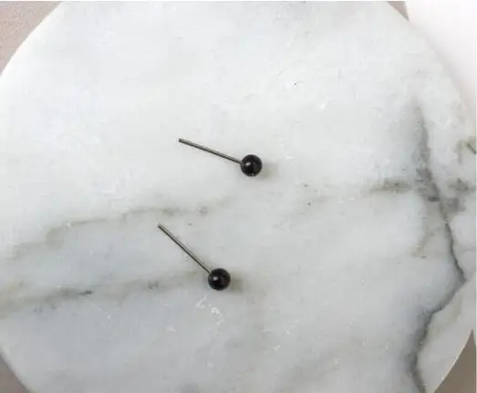 

ed 0257 2018 minimalist small round beads allergy temperament silver peas Japanese and Korean temperament earrings female
