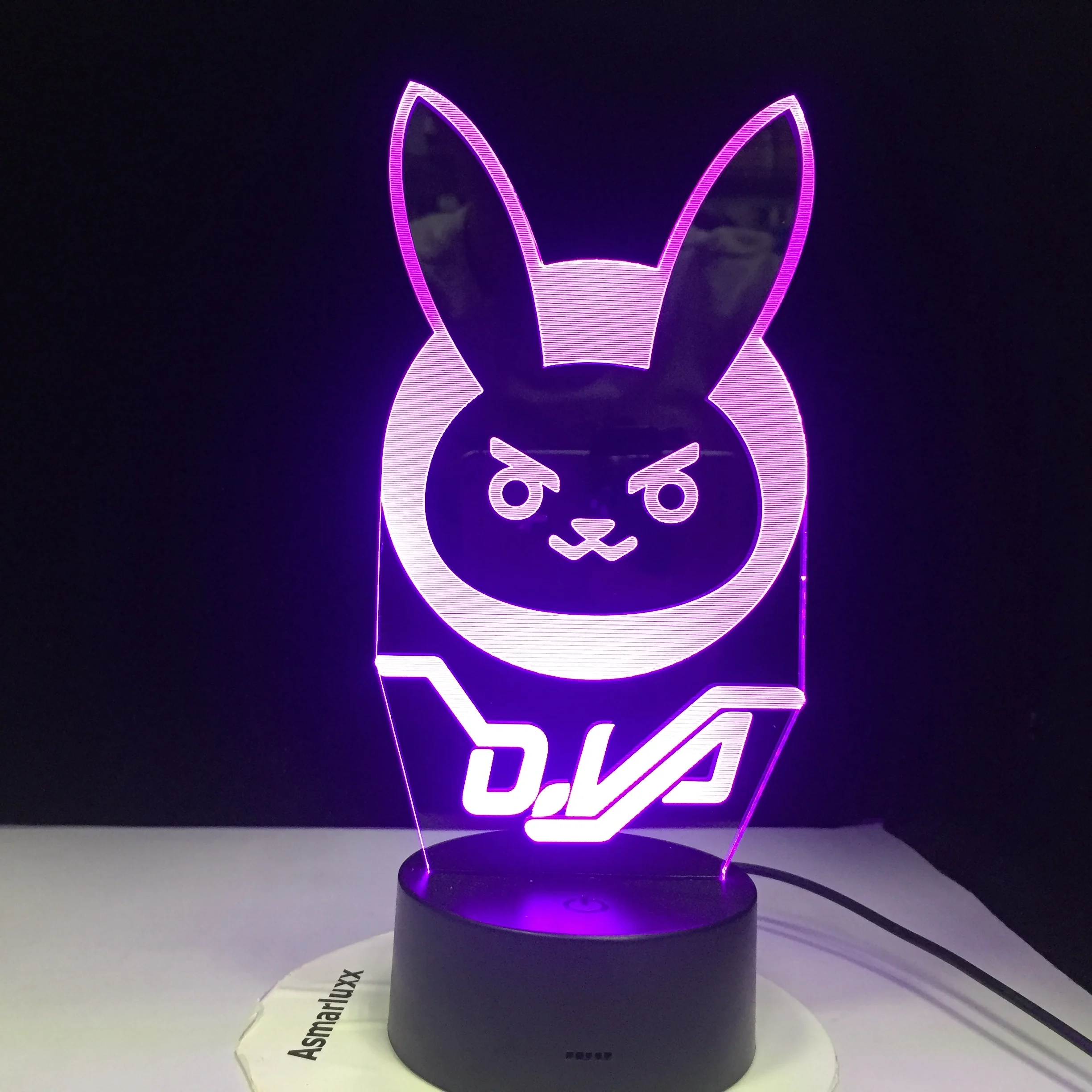 Мультфильм 3D LED освещение животное кролик акрил RGB ночник USB сенсорный контроль
