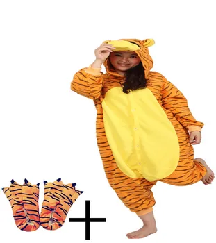 

Orange Anime Animal Pajamas Tigger Cosplay Costume Loose Funny Paw Shoes Autumn Winter Tail Design Soft Fabric Onesie Hot Sale