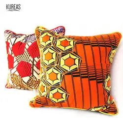 Kureas печать африканская Наволочка на молнии батик хлопок африканская домашняя декоративная квадратная подушка, домашний декор винтажные