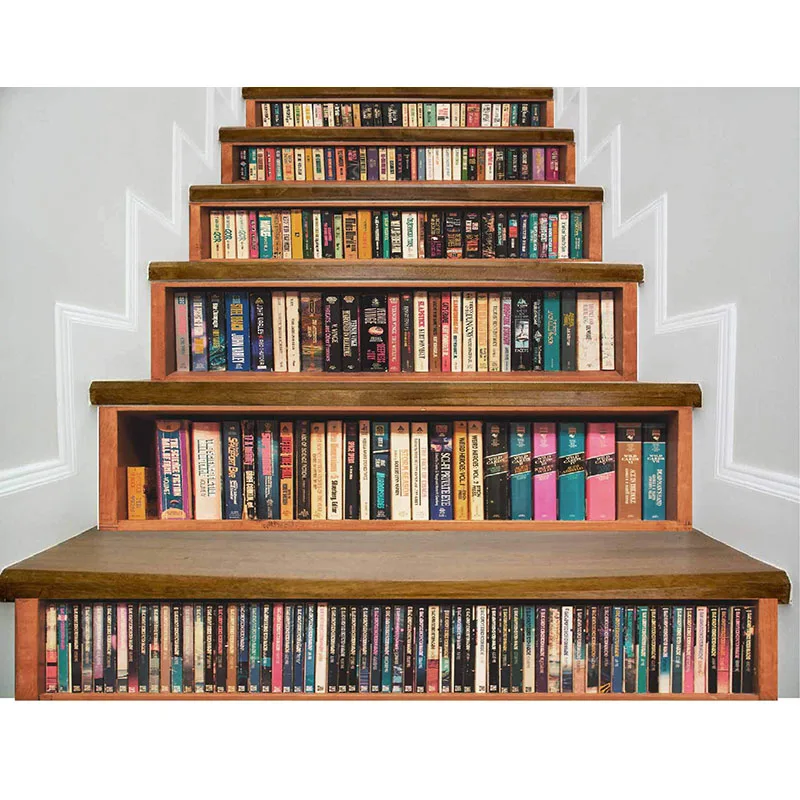 6 قطعة/المجموعة 3D درج ملصقات خزانة الدرج ملصقات الإبداعية نمط الطابق جدار ديكور الشارات ملصق غرفة المعيشة الديكور