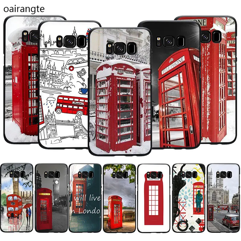 

london bus england telephone Novelty Fundas Soft Phone Cover Case For Galaxy M10 20 30 S6 7 Edge S8 9 10 Plus Note 10 8 9