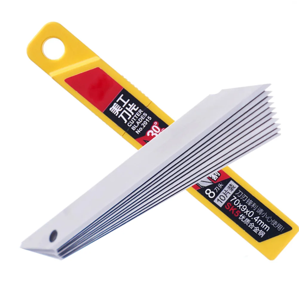 

10 Pcs Office Supplies 30 Degree Utility Knife Refill Blades Alloy Steel Replaceable Blades Cutting Blades For Utility Knife
