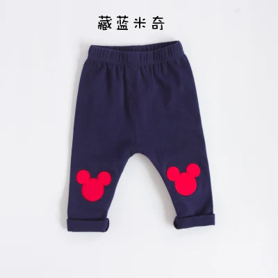 Новые детские хлопковые штаны с рисунком Микки осенние штаны для мальчиков и девочек детские брюки Одежда для маленьких мальчиков и девочек одежда для маленьких девочек - Цвет: Mickey Blue