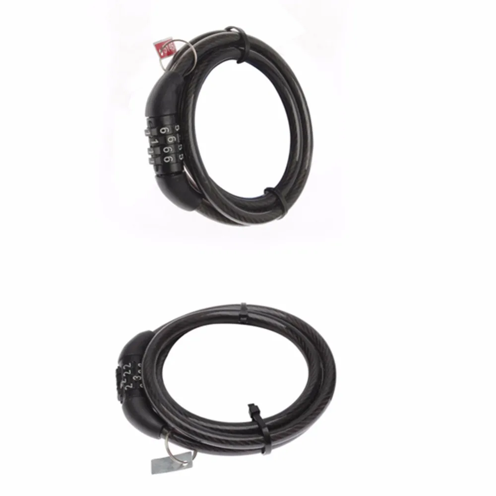 

4 Digital Code Password Bike Combination Lock Bike Cable Lock Tough Security Coded 8mm Steel Wiring Bicycle Safety Lock