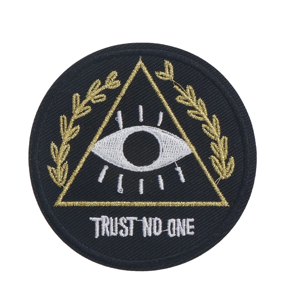 

DIY Fashion TRUST NO ONE Badge Patch Embroidered Applique Sewing Patch Clothes Stickers Garment Apparel Accessories