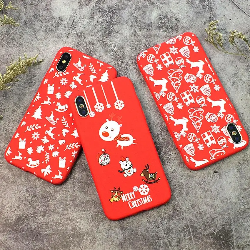 Веселый Рождественский подарок чехол для iPhone 8 7 6 S плюс Санта Клаус зимние чехлы XS