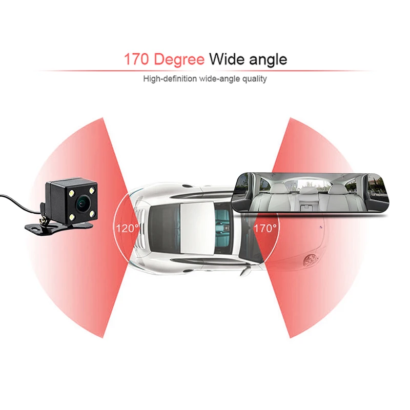 VIPI Dash Cam, зеркало, Автомобильный видеорегистратор, зеркало, двойная камера, двойная камера, s зеркало, Dashcam, Full HD Dash камера, автомобильная видеокамера, Автомобильные видеорегистраторы