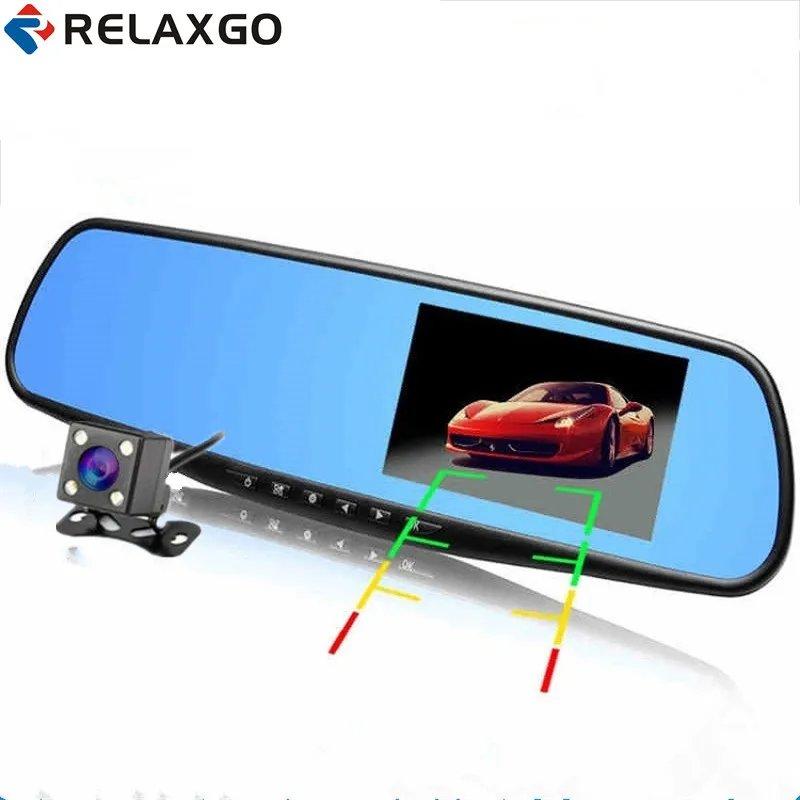 Relaxgo 4 3 Full HD 1080P font b Car b font Mirror font b DVR b