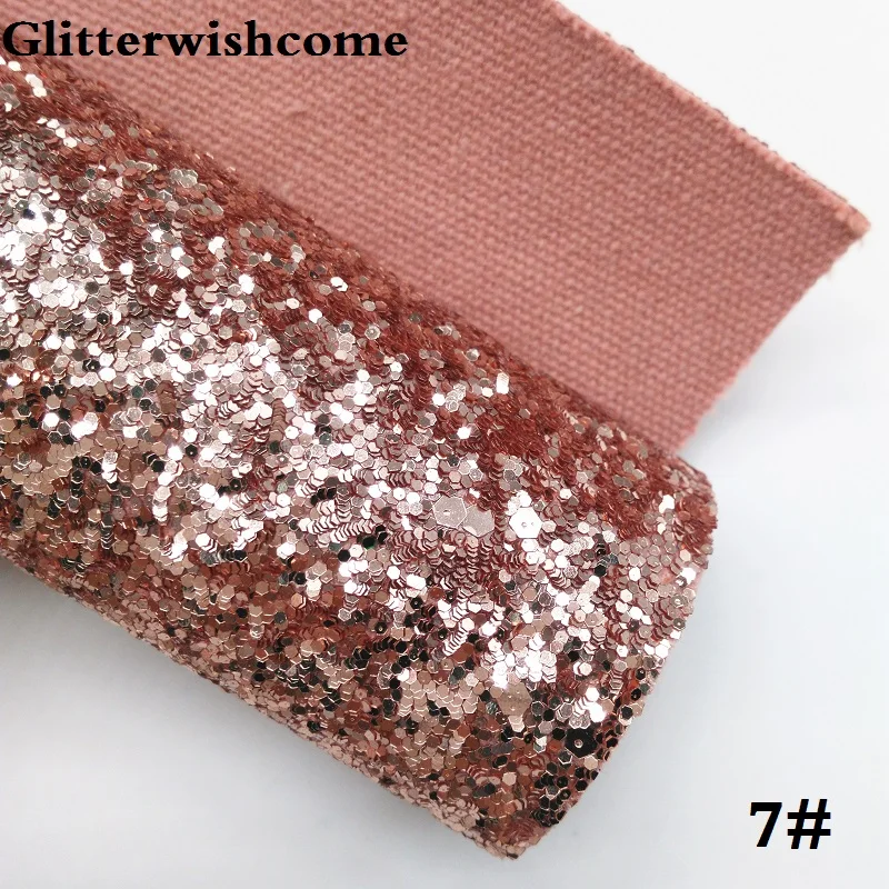 Glitterwishcome 30X134 см мини ролл синтетическая кожа, Цвет Соответствующие поддержку, с эффектом блестящей кожи винил для Луки, GM029 - Цвет: 7