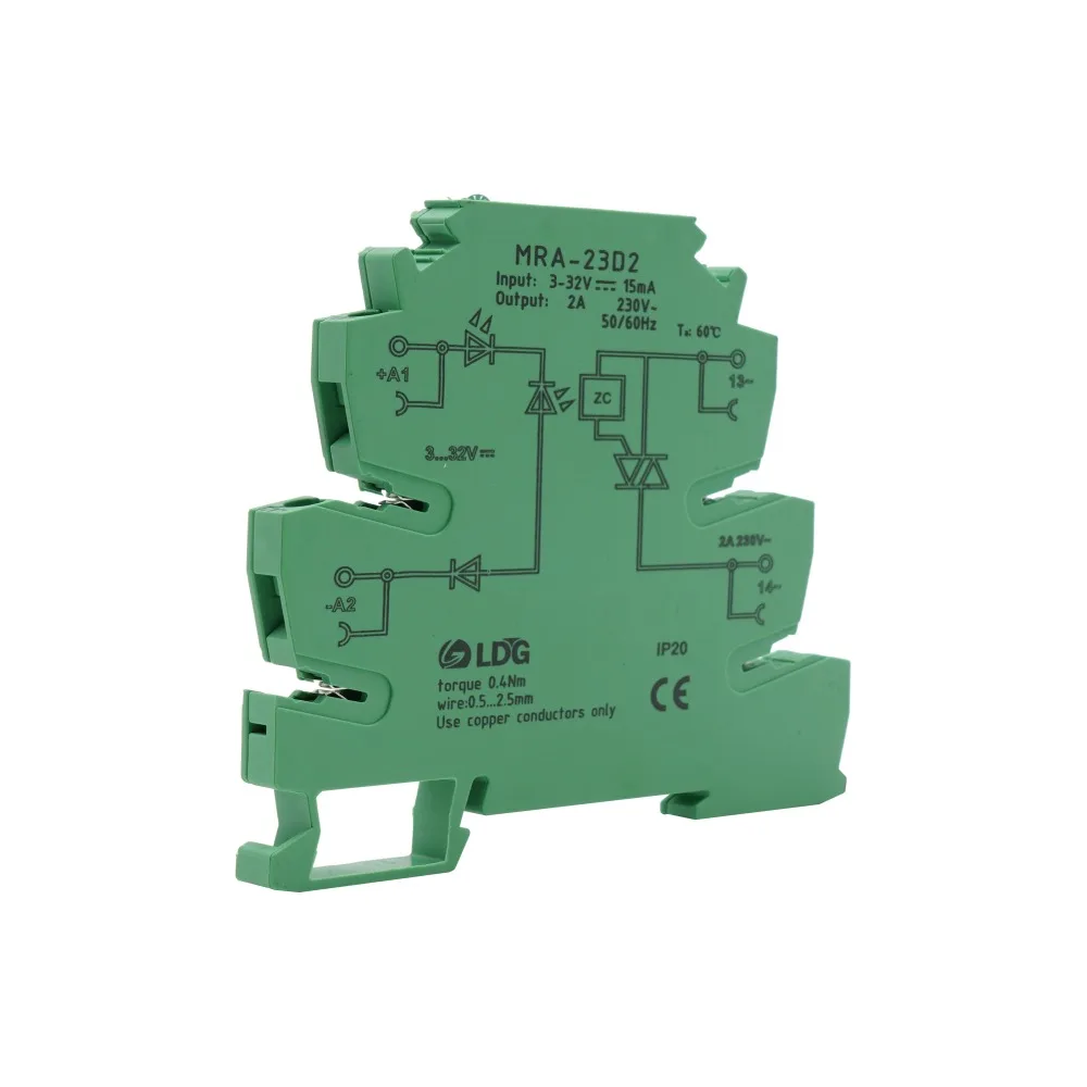 10 шт./партия MRA-23D2 клеммные блоки DIN Rail вход 2A: 3 в 5 в 12 В 24 В DC AC SSR твердотельные реле MRA-23D2