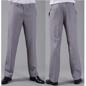 

New Men Suits Pants Fashion Business Formal Prom Casual Dress Pants Spring Fall Winter Custume Made Personal Light Gray