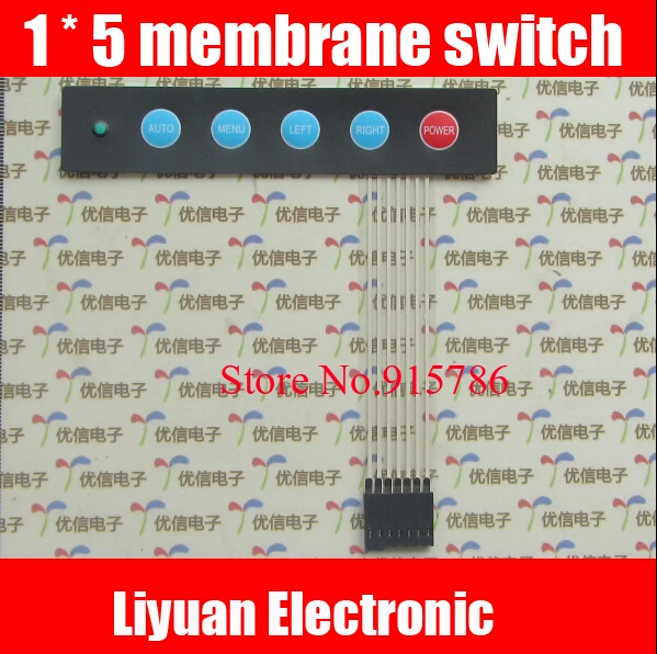 5 шт. 1*5 мембранный переключатель/дисплей переключатель/1x5 Матрица Мембранный переключатель клавиатуры панели управления с подсветкой