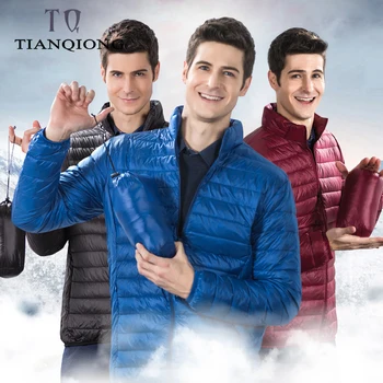 

TIAN QIONG Casual Ultralight Mens Duck Down Jackets Autumn & Winter Coat Men Lightweight Duck Down Jacket Men Overcoats