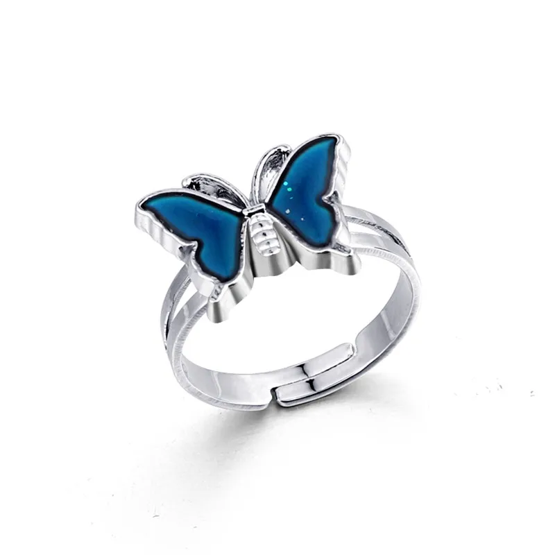 1 Pcs New Exquisite Color Change Mood Emotion Feeling Changeable Ring Butterfly Open Enamel Cute For Union Jewelry R86 | Украшения и