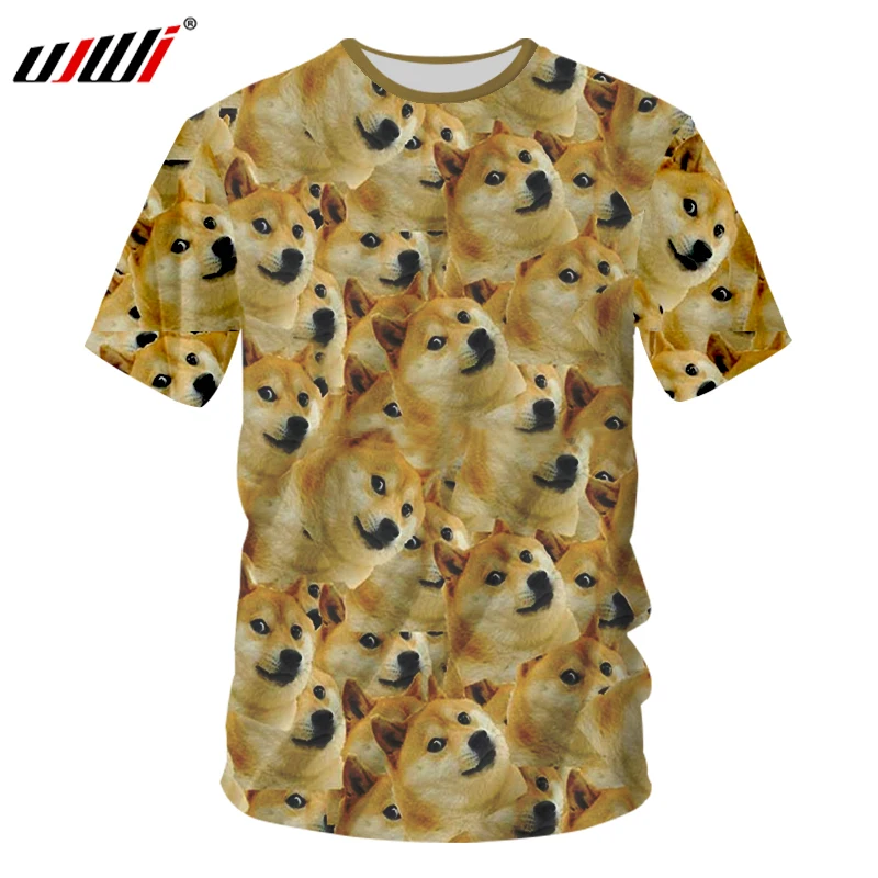 

UJWI Animal Tshirts Men 3d Full Print Dog Meme T Shirt Male Hip Hop Streetwear Short Sleeve Round Neck Tee Shirts Harajuku