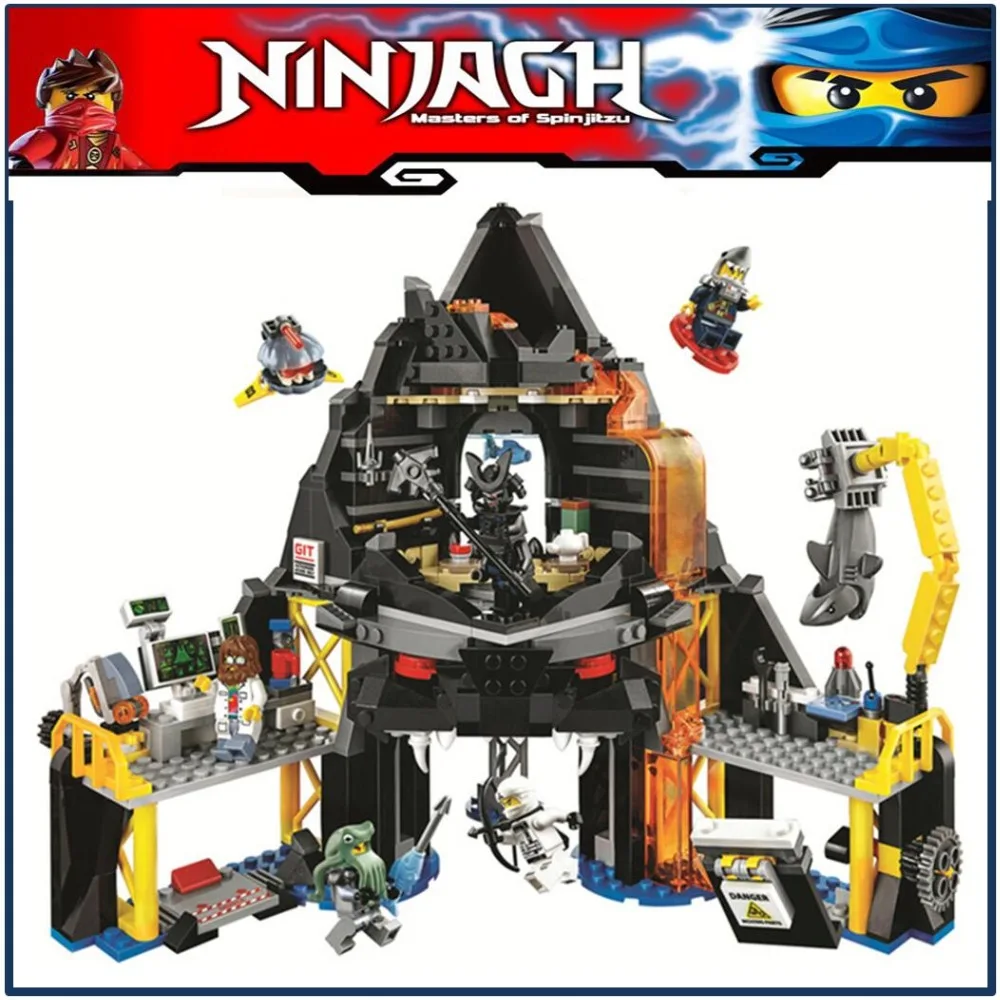 

Garmadon's Volcano Lair Base Fortress 70631 Building Blocks Model Toys 10798 06072 Compatible legoing Ninja Brick Set