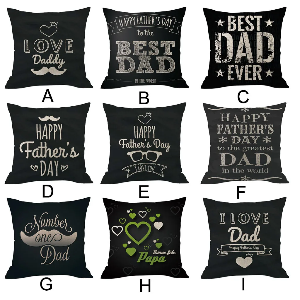 

Father's Day Linen Pillowcase Comfortable sofa cushion cover Set house de coussin Home Decoration pilow cover fundas cojines