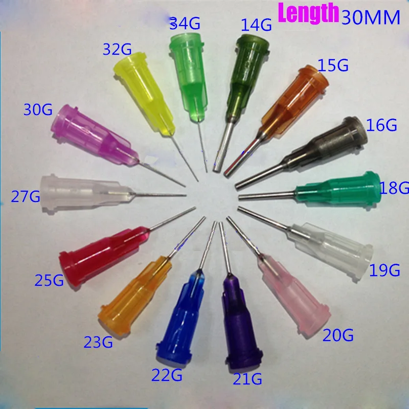 100pcs/lot Stainless Steel Tip Dispensing Needles Syringe Needle Tips