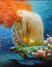 Home Art Decor Fantasy Vintage Mermaid Oil Painting Picture Printed On Canvas For The Sitting Room Adornment Art v5