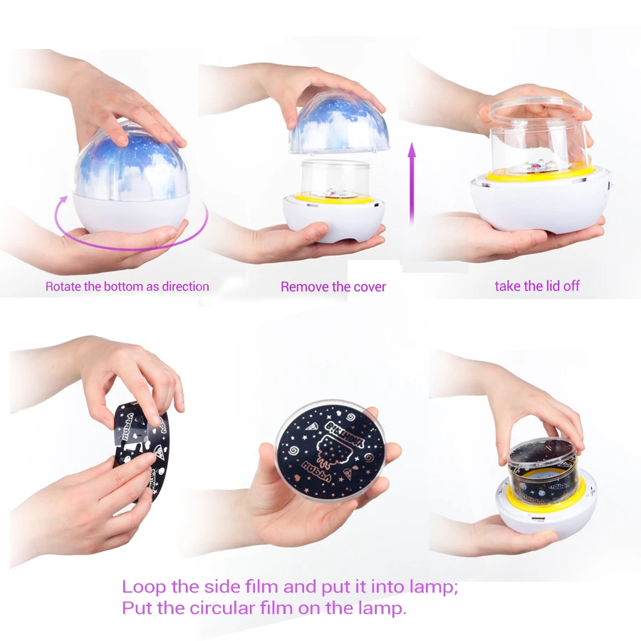  Starry Sky Star Projector Lamp Moon LED Night Light Cosmos Universe Nursery Light Baby Bedroom Deco - 33039208149