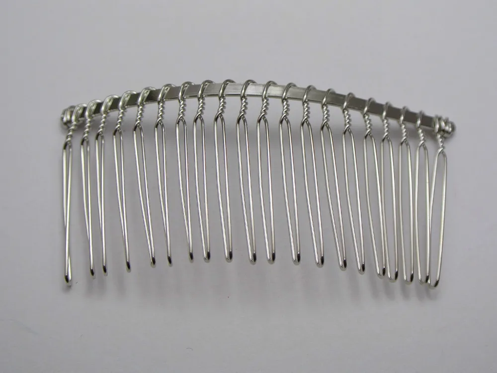 

20 Silver Tone Metal Hair Side Combs Clips 76X37mm for DIY Craft
