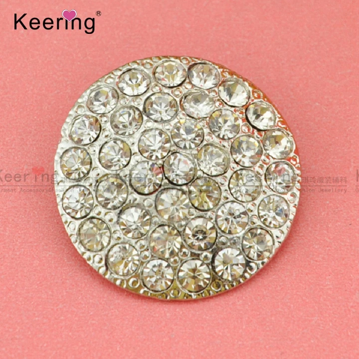Wholesale Round Shape Metal Rhinestone Button For Clothing WBK 302
