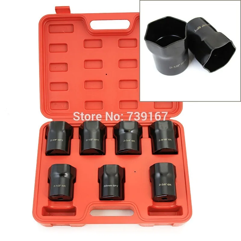 7PCS Wheel Bearing Locknut Removal Socket Set For Toyota Ford Dodge