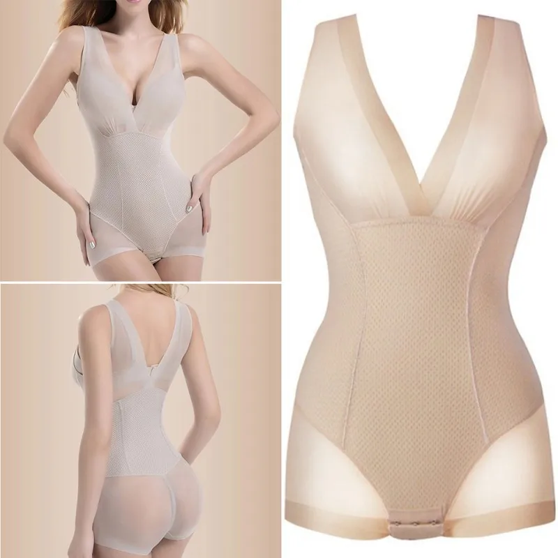 V-Shaped Open Bust Short Bodysuit 