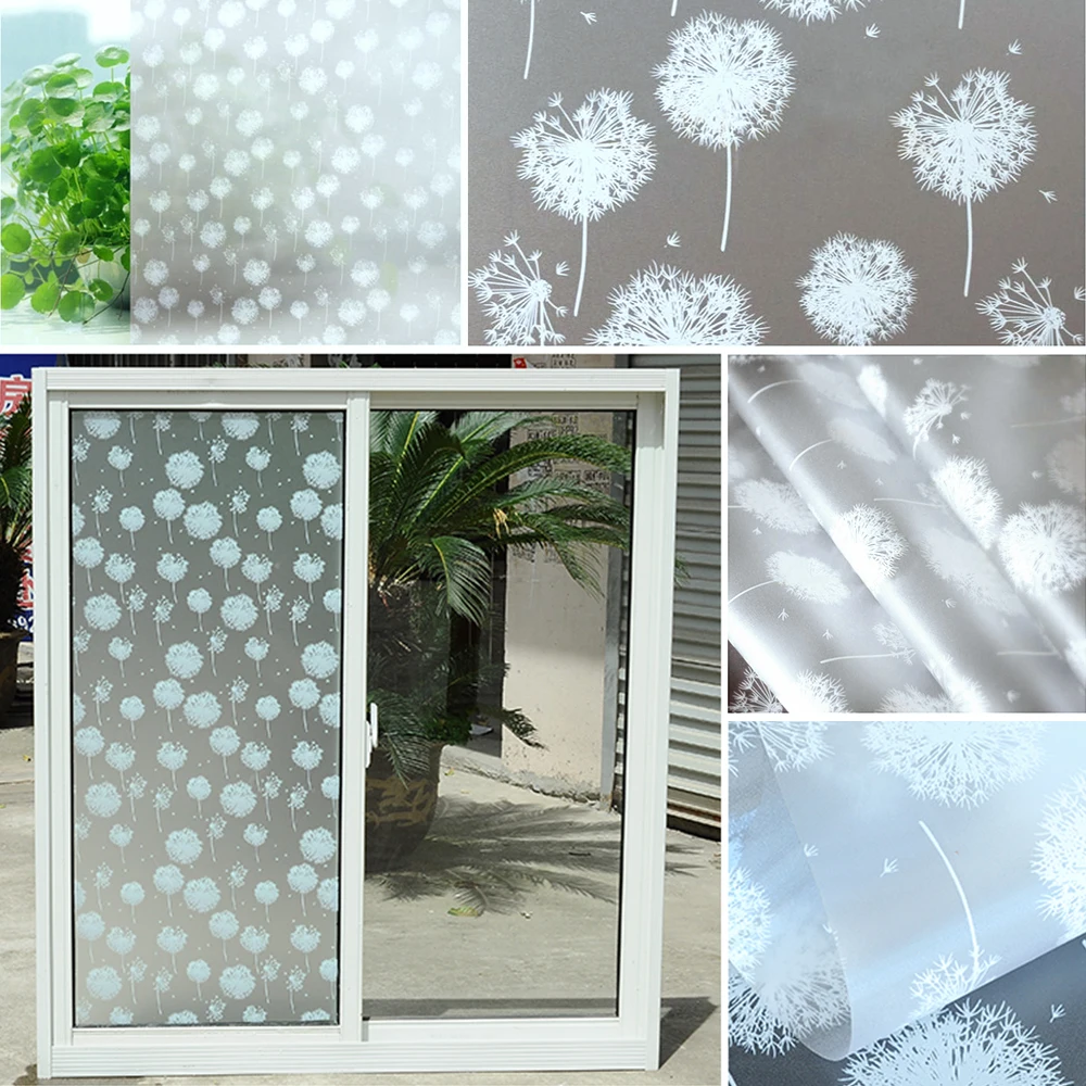 Window Film Frosted Privacy Glass Window Film Sticker Bedroom Bathroom Home Decor 17x78inch Home Garden