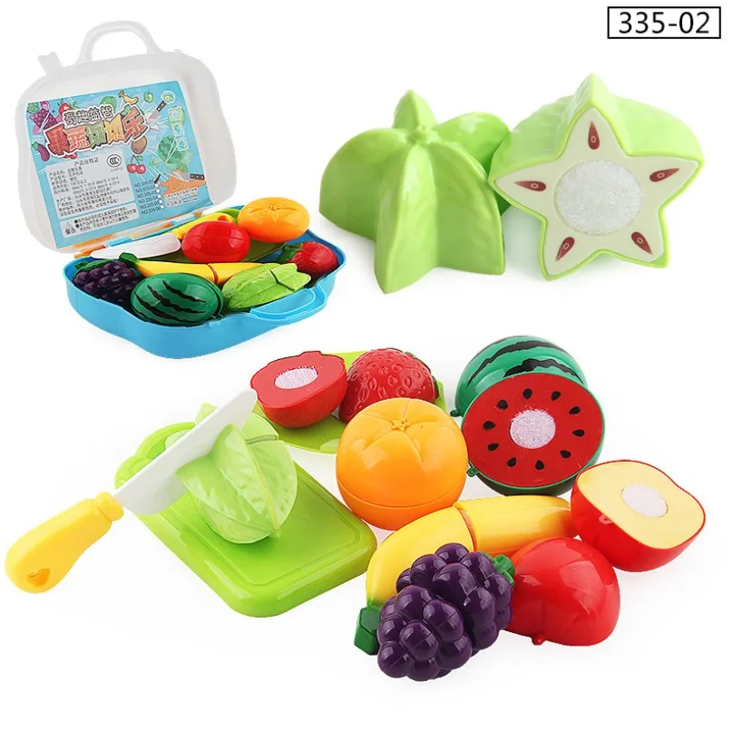 Резаные овощи игрушки Развивающие игрушки для ребенка цвет случайный пластик фрукты игрушечные овощи YH1858