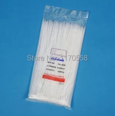 250 pçs pçs lote 8mm * 500mm laços de cabo de náilon