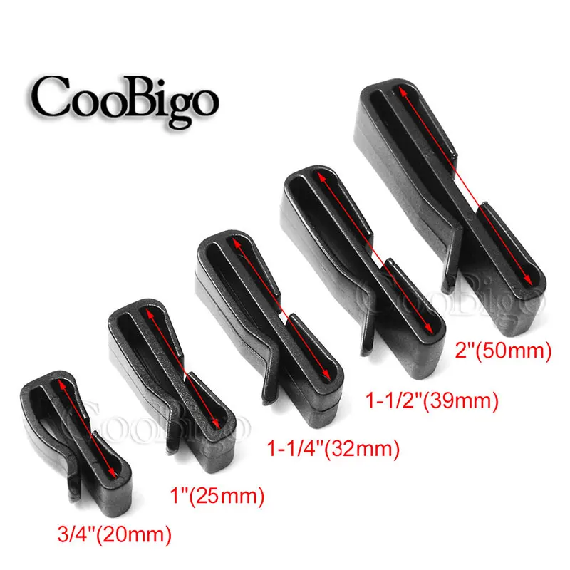 

5pcs 3/4"~2" Quick Slip Keeper Plastic Buckle Webbing Ending Clips Adjusting Strap Belt Molle Tactical Backpack Camping