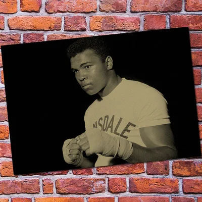 "Muhammad Ali" Винтажный Ретро плакат, крафт-бумага бумажные постеры для бара кафе украшение интерьера картина постер фильма - Цвет: Светло-серый