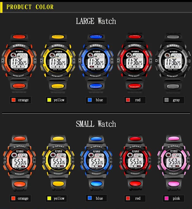 SYNOKE 2019 Новое поступление цифровые детские часы модные повседневные спортивные водонепроницаемые спортивные электронные часы для