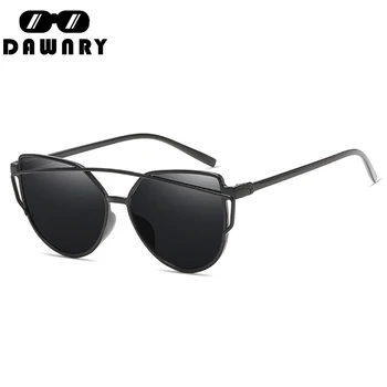

2020 Cat Eye Sunglasses Vintage Brand Designer Mirror Sunglass For Women Metal Reflective flat lens Sun Glasses Female oculos